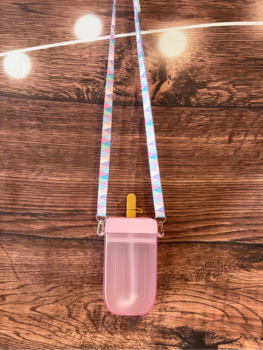 Pink creamsicle Crossbody water bottle